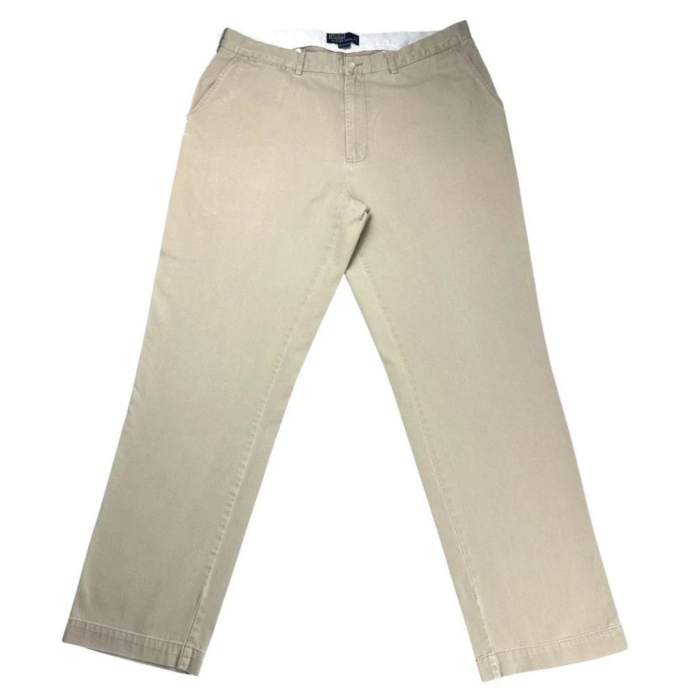 Polo Ralph‎ Lauren Men's Classic Chino Pants 100% Cotton Khaki 38/34